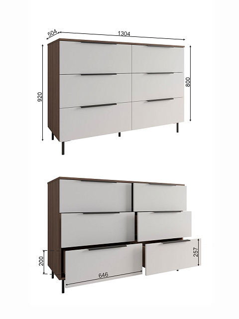 Комод Роза 1300 Тренто, белый скин. Фото 5