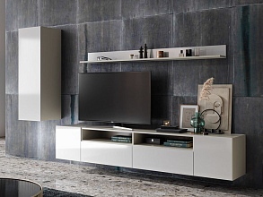 Тумба «Женева 2Д"Я» КМК 0889.2, Белая/ Белый глянец от магазина Мебельный дом