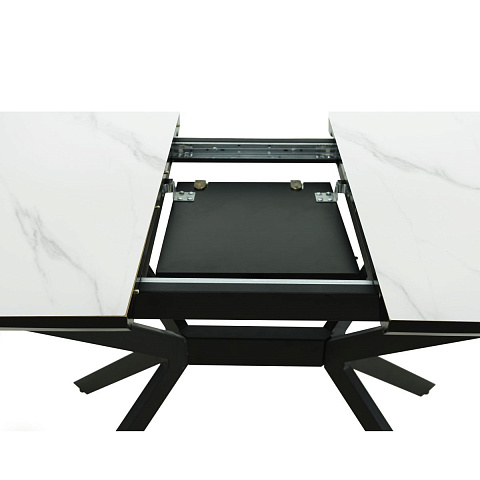 Стол «Дели» 120x80, Керамика Greys Snow, эмаль черная. Фото 5