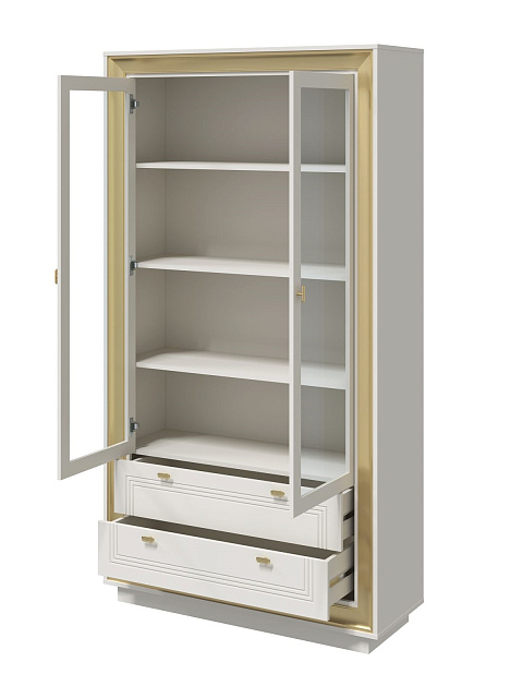 Шкаф с витриной «Прато» 2дв, зефир/миндаль. Фото 3