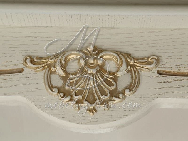 Шкаф с витриной «Алези 5 Люкс» П350.05л, слоновая кость. Фото 6