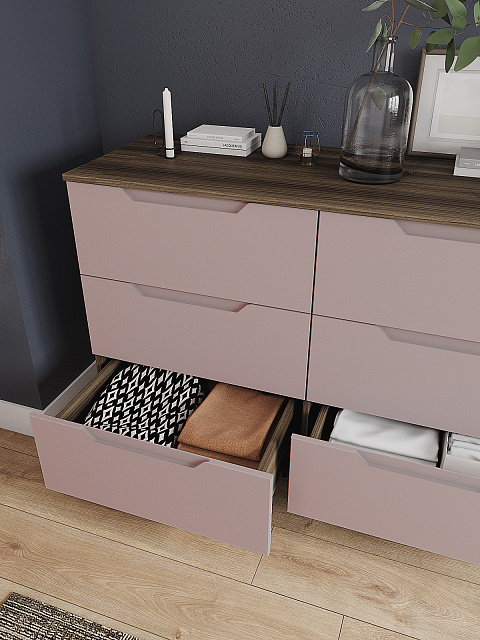 Комод Роза 1300 Тренто, пудра скин. Фото 4