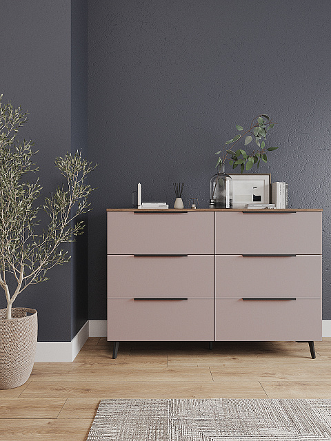 Комод Роза 1300 Ройс, пудра скин. Фото 3