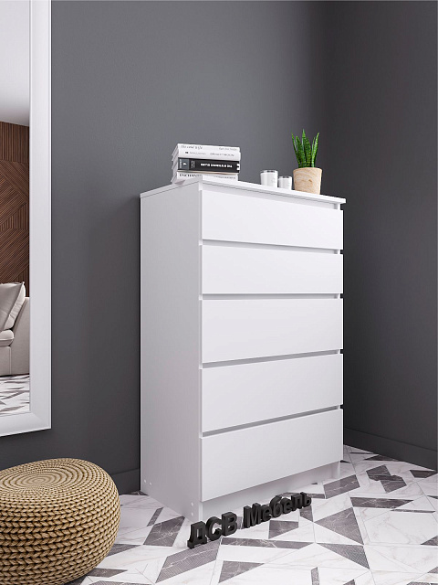 Комод Мори МК 700.5, Белый. Фото 2