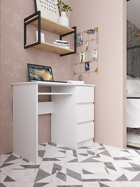 Стол Мори МС-6 правый, Белый. Фото 3