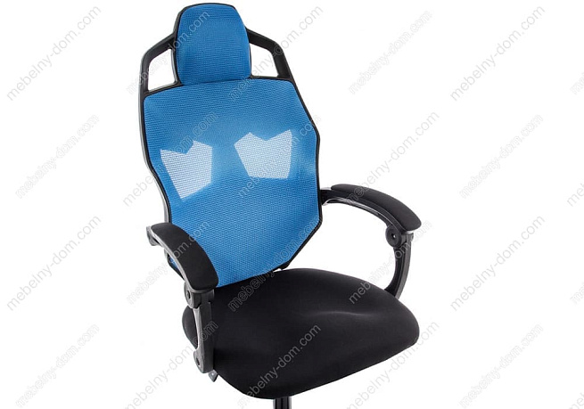 Компьютерное кресло Knight черное / голубое. Фото 7