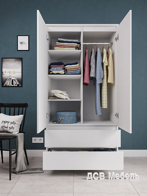 Шкаф Мори МШ 900.1, Белый. Фото 5