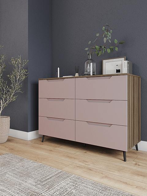 Комод Роза 1300 Тренто, пудра скин. Фото 1