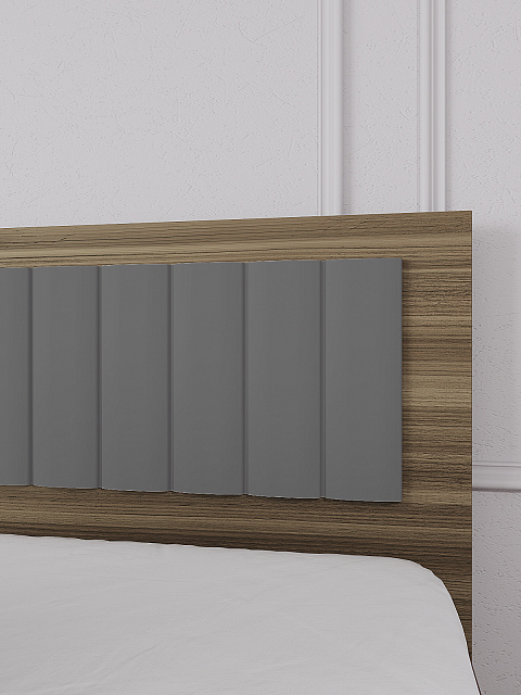 Кровать Роза 160x200см, графит скин. Фото 4