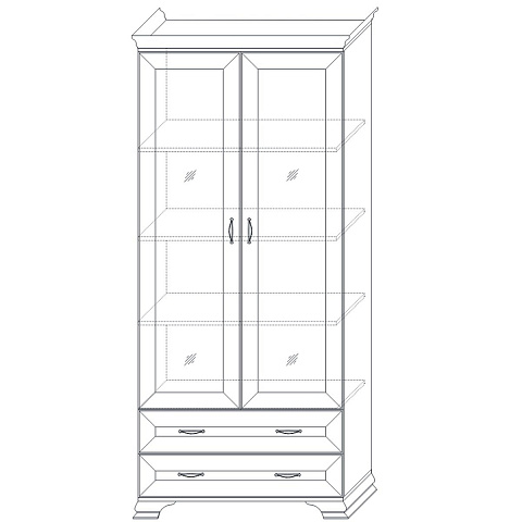 Шкаф-витрина Сиена 2дв, бежевый. Фото 4