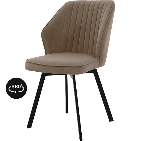 Стул «Вермут», велюр Бренди латте, каркас вращения черный. Фото 1