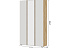 Шкаф «Хелен» ШК-02 3-х дверный с зеркалом, белый/дуб крафт золотой. Фото 2