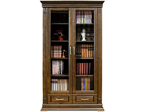 Шкаф для книг «Верди Люкс 2/1» П487.27, венге от магазина Мебельный дом