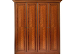 Шкаф распашной 4-х дверный без зеркал Палермо Т-754Д, янтарь от магазина Мебельный дом