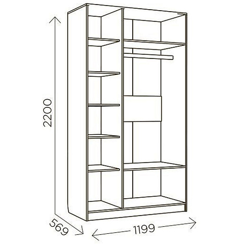 Шкаф «Илия» М8 3д, Дуб ирландский/Амаретти/Белый. Фото 2