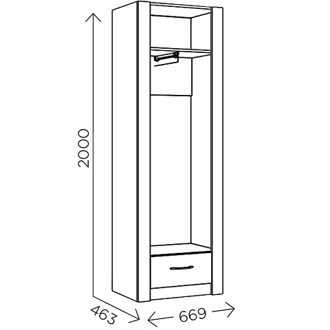 Шкаф-пенал «Ева 5» М3, Дуб Ирландский/Белый матовый. Фото 2