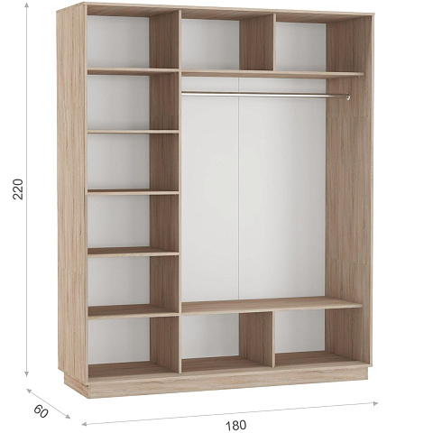 Шкаф-купе «Тетрис» 180/220 ДДД, Дуб сонома. Фото 2