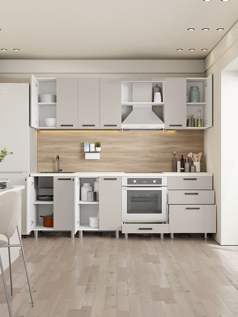 Кухонный гарнитур «Лаванда» 2,4м, кашемир. Фото 2