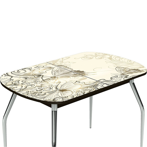 Стол «Ривьера» мини 90x60, фотопечать текстура №33, опоры хром. Фото 3