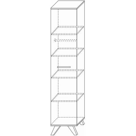 Шкаф Вега Скандинавия 400, белый глянец. Фото 3