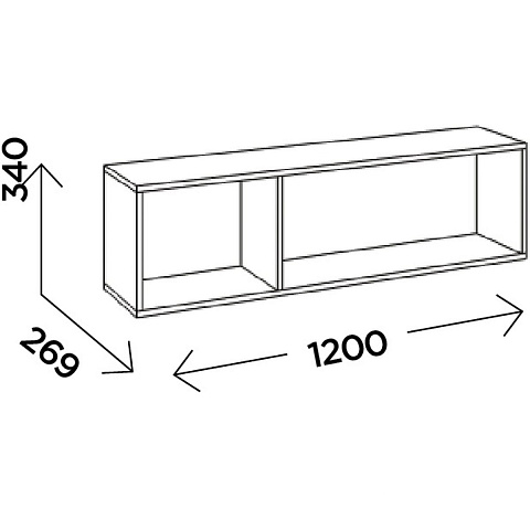 Полка «Виллитус» М9, Дуб вотан/Графит. Фото 2