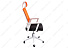 Компьютерное кресло Dreamer белое / черное / оранжевое. Фото 3