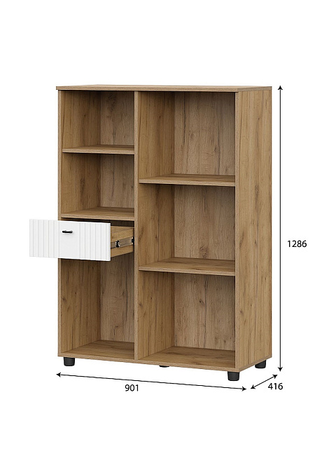 Комод «Милан», дуб золотой/белый. Фото 3