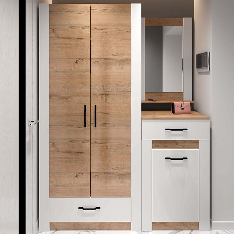 Комод «Ева 5» М7 600, Дуб Ирландский/Белый матовый. Фото 4