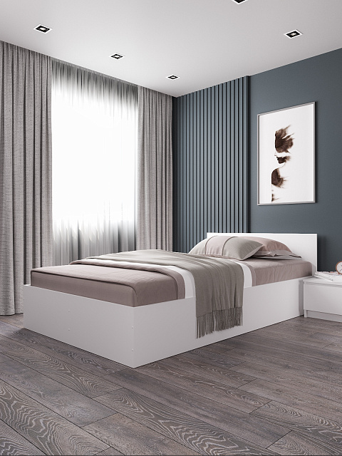 Кровать Мори КРМ 1200.1, Белый. Фото 1