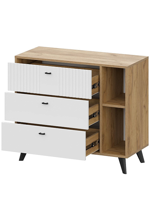 Комод «Милан» 3я, дуб золотой/белый матовый. Фото 2