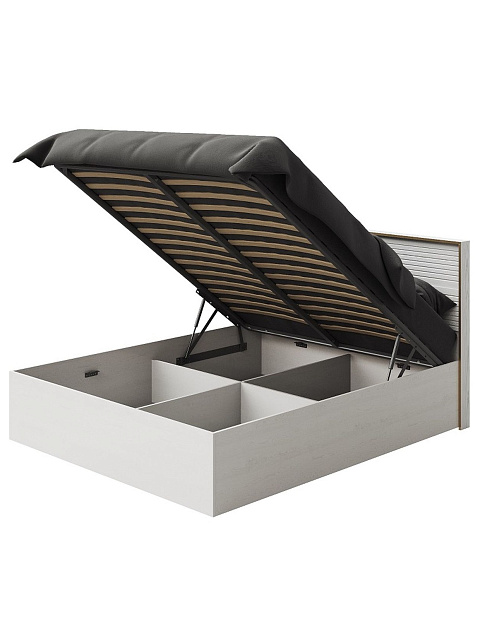 Кровать «Монтиз» 1РМ с п/м КМК 1003.22 160x200см, белый/ясень текстурный. Фото 2