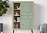 Шкаф с витриной Вега Саксония 94, серо-зеленый. Фото 6