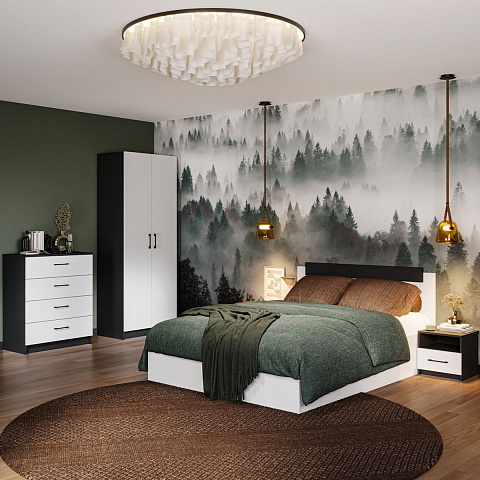 Комод «Чикаго» 3ящ Антрацит/Белый. Фото 3