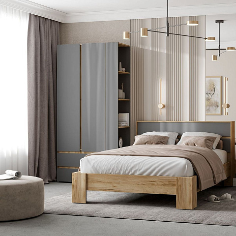 Шкаф «Хелен» ШК-04, графит/дуб крафт золотой. Фото 4