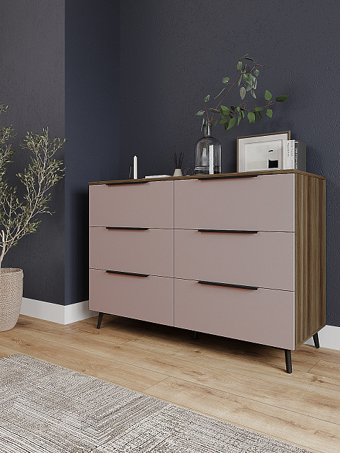 Комод Роза 1300 Ройс, пудра скин. Фото 1