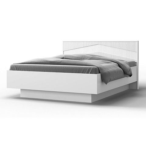 Кровать «Оливия» 160x200 КМК 0971.7, белый/ясень белый текстурный. Фото 1