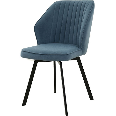 Стул «Вермут», велюр Бренди классик блу, каркас вращения черный. Фото 2