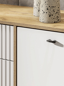 Тумба ТВ «Милан» с ящиками, дуб золотой/белый матовый от магазина Мебельный дом