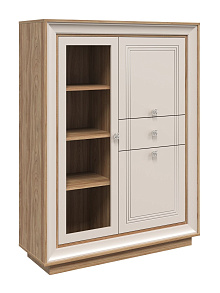 Шкаф с витриной «Прато» низкий, вяз/газания матовый от магазина Мебельный дом
