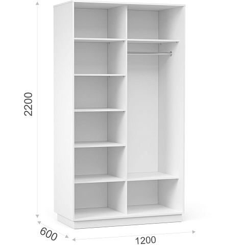 Шкаф-купе «Тетрис» 120/220 ДД, Белый жемчуг. Фото 2