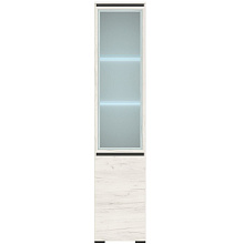 Шкаф с витриной «Гретта» 1В1С, Крафт белый/Антрацит от магазина Мебельный дом