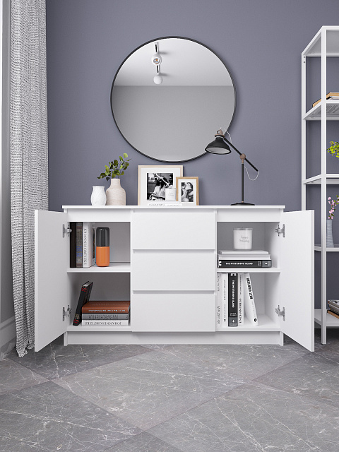 Комод Мори МК 1200.3, Белый. Фото 2