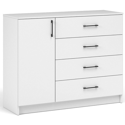 Комод «Чикаго» 1д4ящ, белый. Фото 1