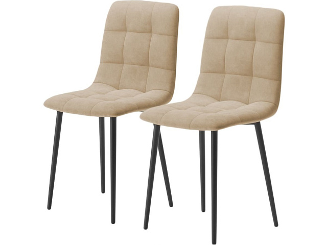 Комплект стульев «Чили» 2шт, бренди 04, каркас черный. Фото 1