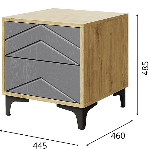 Тумба «Тиана» 2Я КМК 0967.19, дуб наварра/матовый синий. Фото 3