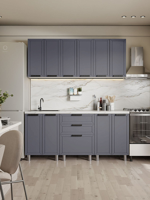 Кухонный гарнитур «Лилия» 1,8м, сталь. Фото 1