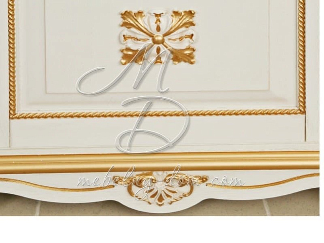 Шкаф с витриной «Алези 5 Люкс» П350.05л, слоновая кость. Фото 2