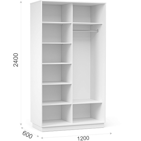 Шкаф-купе «Тетрис» 120/240 ДД, Белый жемчуг. Фото 2