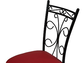 Стул Неаполь ДП2-16, кожзам Экотек красный, каркас черный матовый от магазина Мебельный дом