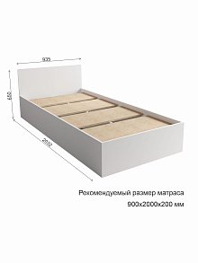 Кровать Мори КРМ 900.1, Графит от магазина Мебельный дом
